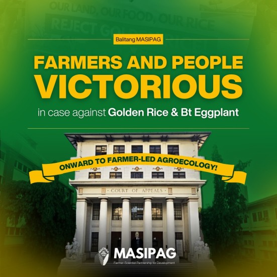 Visual van MASIPAG gemaakt na hun overwinning in de rechtbank