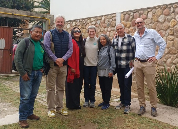 VLNR: Luca Aguilar (Solidagro), Yannick Minsier (ambassade), Guadalupe Sermenio (departementaal comité), Anne Coutteel (ambassade), Wayra Oropeza (4C), Fernando Canedo (MAB), Jaap Op Den Coul (Solidagro)